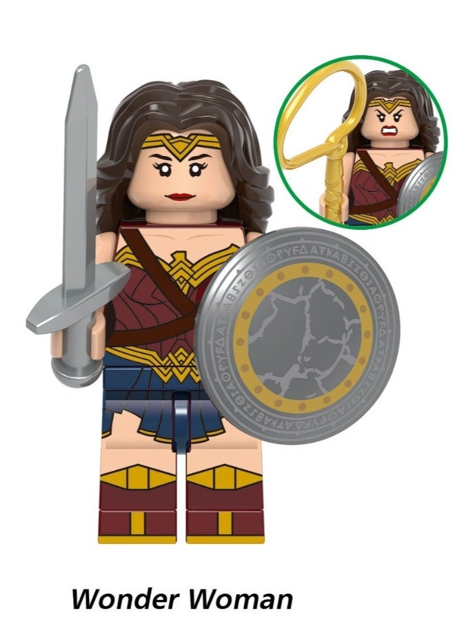 Justice League Superman Wonder Woman Bat Flash Human Block Assembly Toys