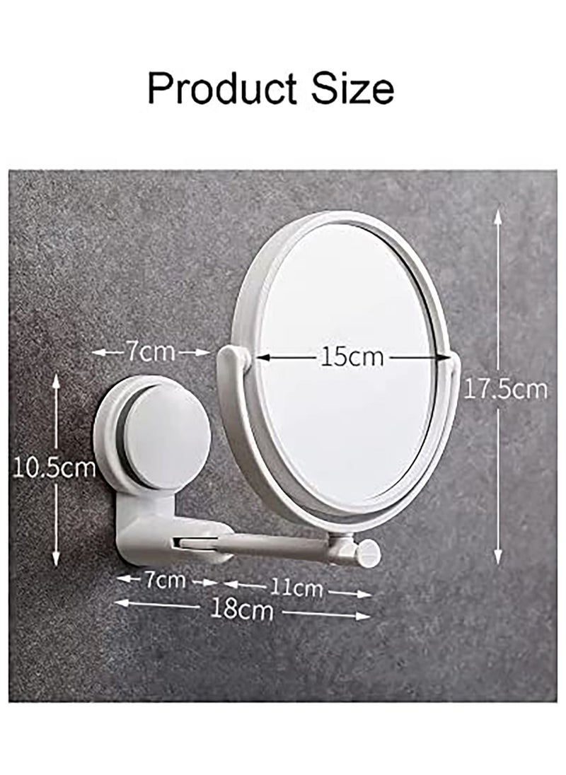 Suction Cup Wall Mirror Bathroom Mirror Makeup Mirror Wall Hanging Mirror 360 Adjustable Double Sided Magnifying Mirror Desktop Mirror Table Mirror