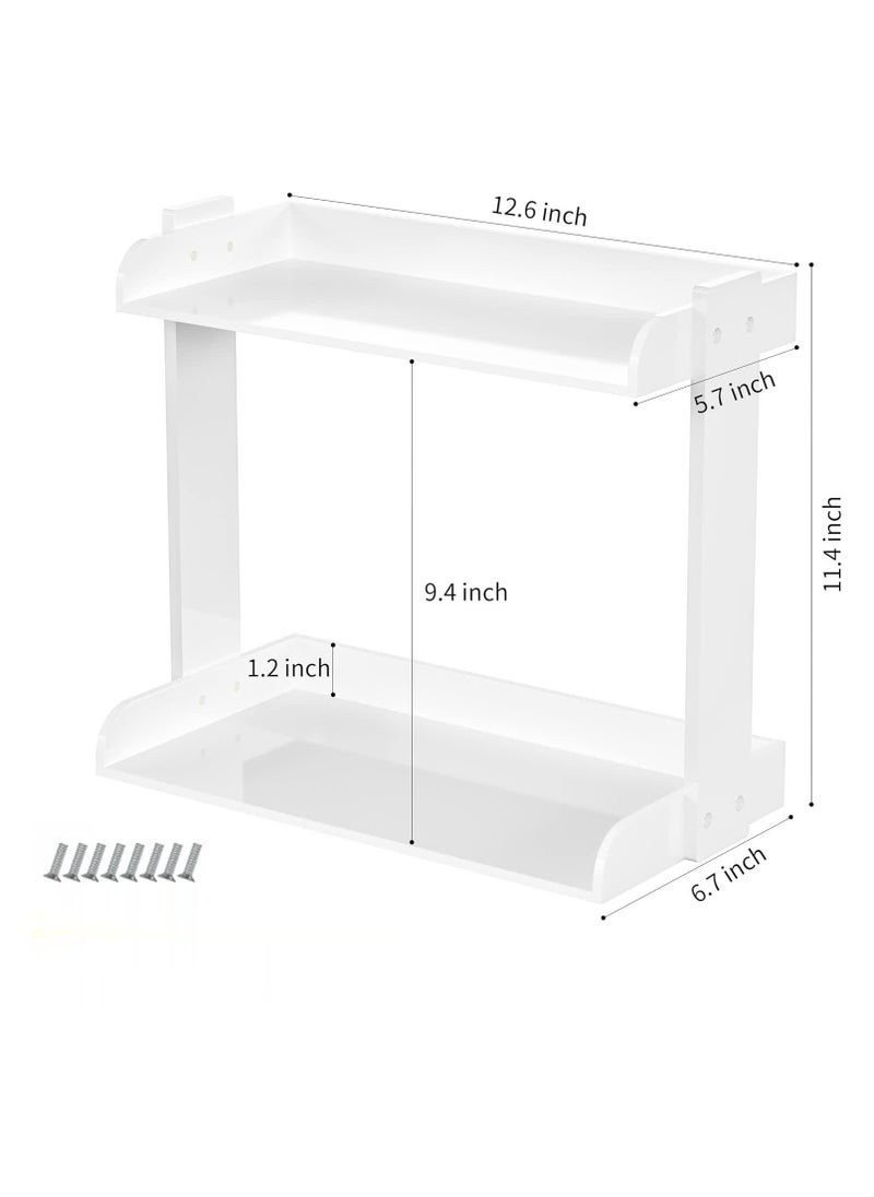 Acrylic Makeup Organizer – Countertop and Desktop Makeup Display, Dresser White Display Shelf