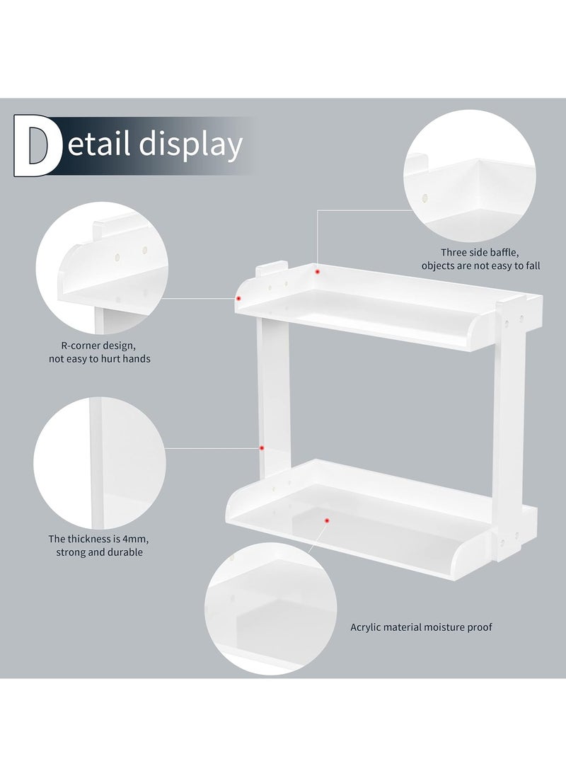 Acrylic Makeup Organizer – Countertop and Desktop Makeup Display, Dresser White Display Shelf