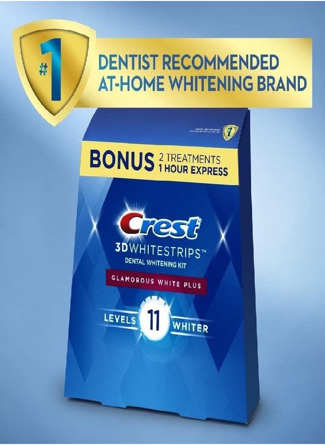 Crest 3D Whitestrips, Glamorous White, Teeth Whitening Strip Kit, 32 Strips (16 Count Pack) -Packaging may vary