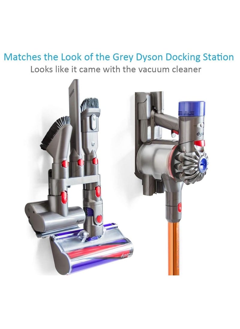 Accessory Holder for Dyson Vacuum Cleaners - Compatible with V7 V8 V10 V11 V15 Gen5 - Wall Mount Docking Station in Grey (1 Pack)