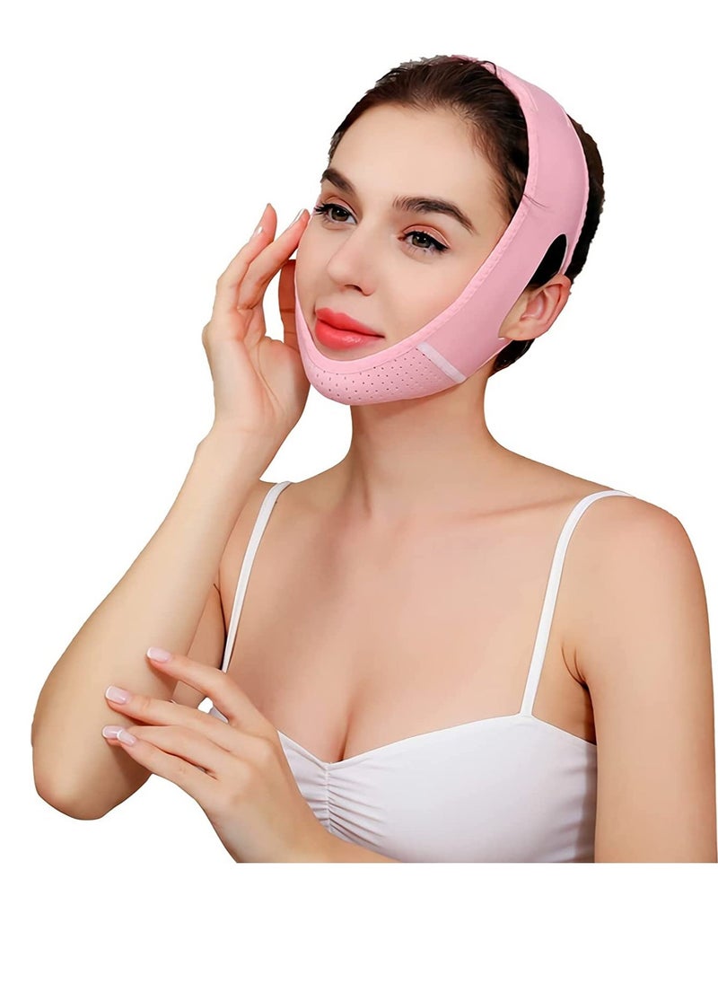 Double Chin Reducer, Face Slimming Strap Mask Chin UP Face Lifting Belt for Women, Anti-Wrinkle Face Mask