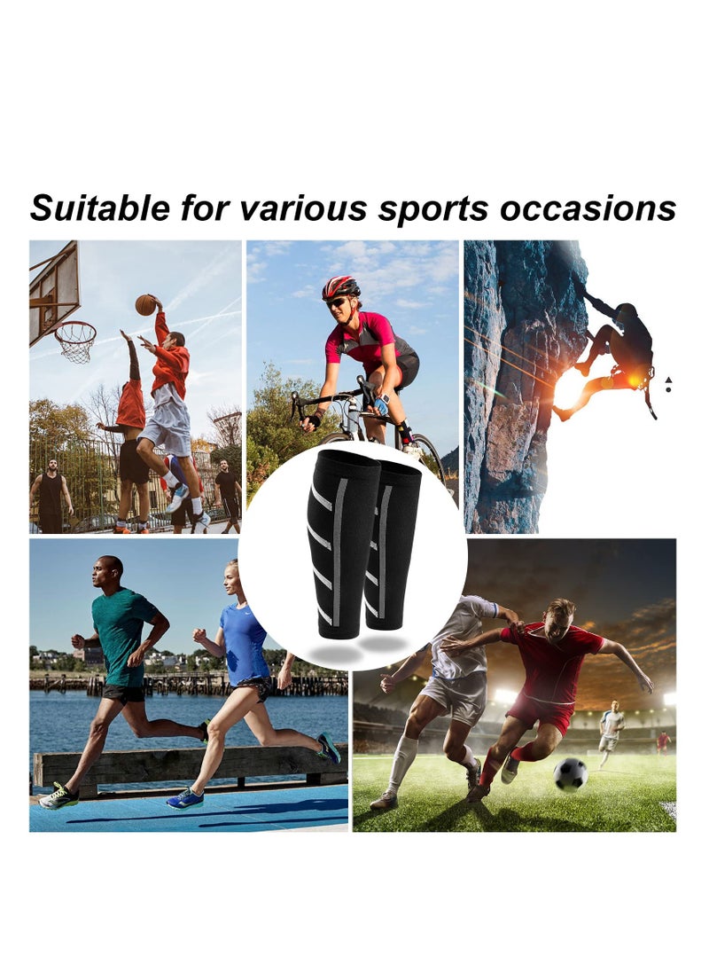 Calf Compression Sleeve, Support Leg Sleeves Legs Pain Relief, Shin Splint and Calf Support Brace, Compression Calf Guards, Ideal for Running,Injury Recovery, Muscle Cramps