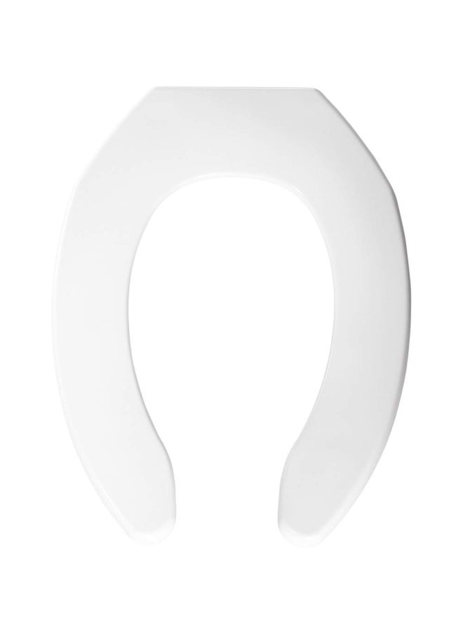 1055 000 Commercial Heavy Duty Open Front Toilet Seat Without Cover Elongated Plastic White