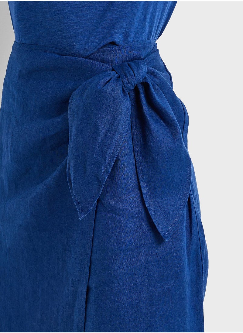 Front Knot Midi Skirt