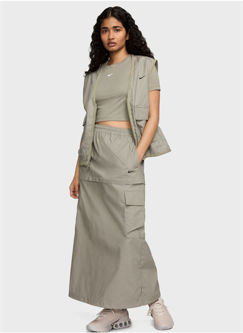 Nsw Essential Woven Midrise Cargo Middi Skirt