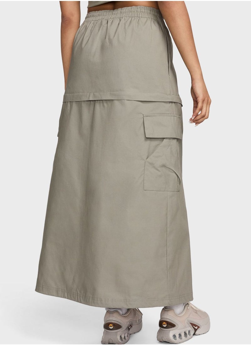 Nsw Essential Woven Midrise Cargo Middi Skirt