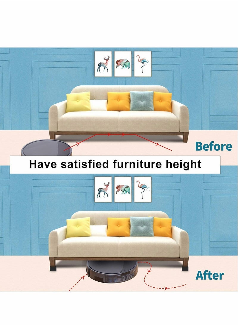 Furniture Risers, Steel Bed Risers, Lifts Height Desk or Sofa Lift , Non Slip Bottom Felt Pad, Heavy Duty Table, Sofa Riser Protect Floor（Square, 4Pack）