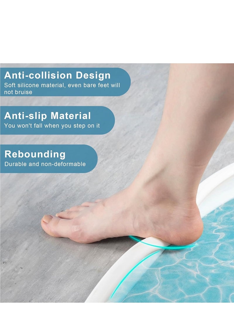 Collapsible Shower Threshold Water Dam, Silicone Shower Water Guard Blocker, Self-Adhesive Water Barrier Stopper, Waterproof Edge Retention System for Dry and Wet Separation, Bathroom Floor Protection, Effective Water Leakage Solution, Shower Water