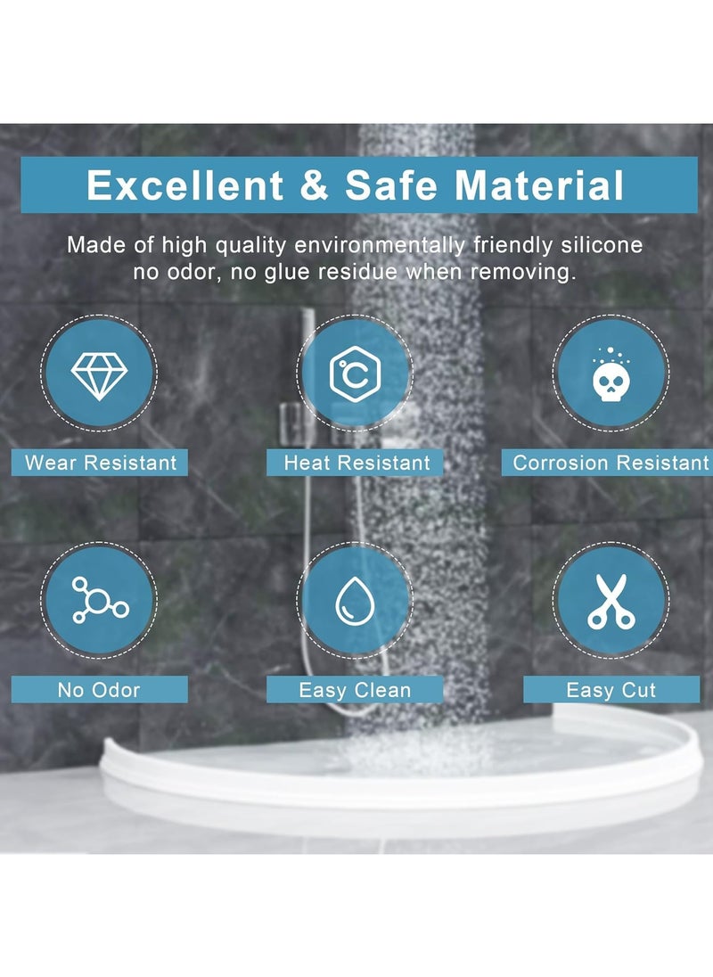 Collapsible Shower Threshold Water Dam, Silicone Shower Water Guard Blocker, Self-Adhesive Water Barrier Stopper, Waterproof Edge Retention System for Dry and Wet Separation, Bathroom Floor Protection, Effective Water Leakage Solution, Shower Water