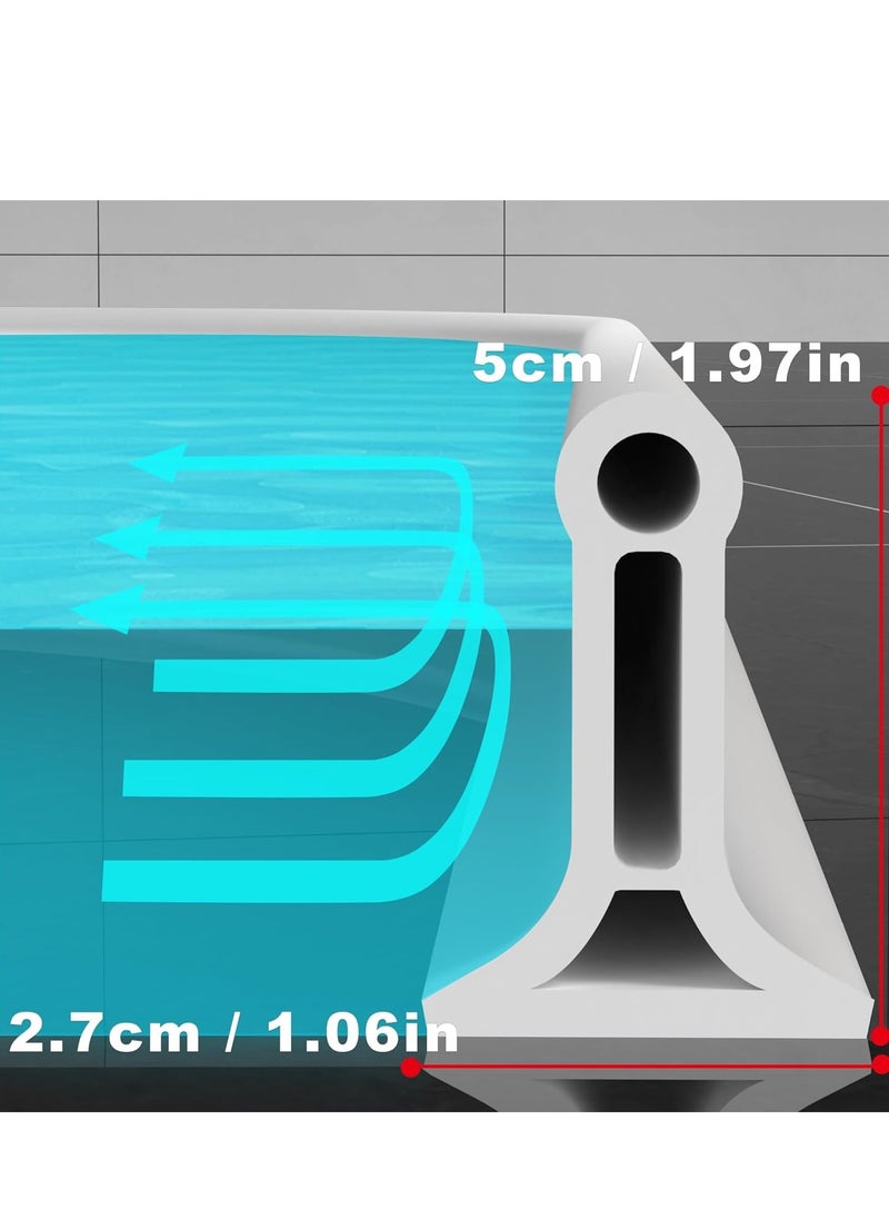 Collapsible Shower Threshold Water Dam, Silicone Shower Water Guard Blocker, Self-Adhesive Water Barrier Stopper, Waterproof Edge Retention System for Dry and Wet Separation, Bathroom Floor Protection, Effective Water Leakage Solution, Shower Water