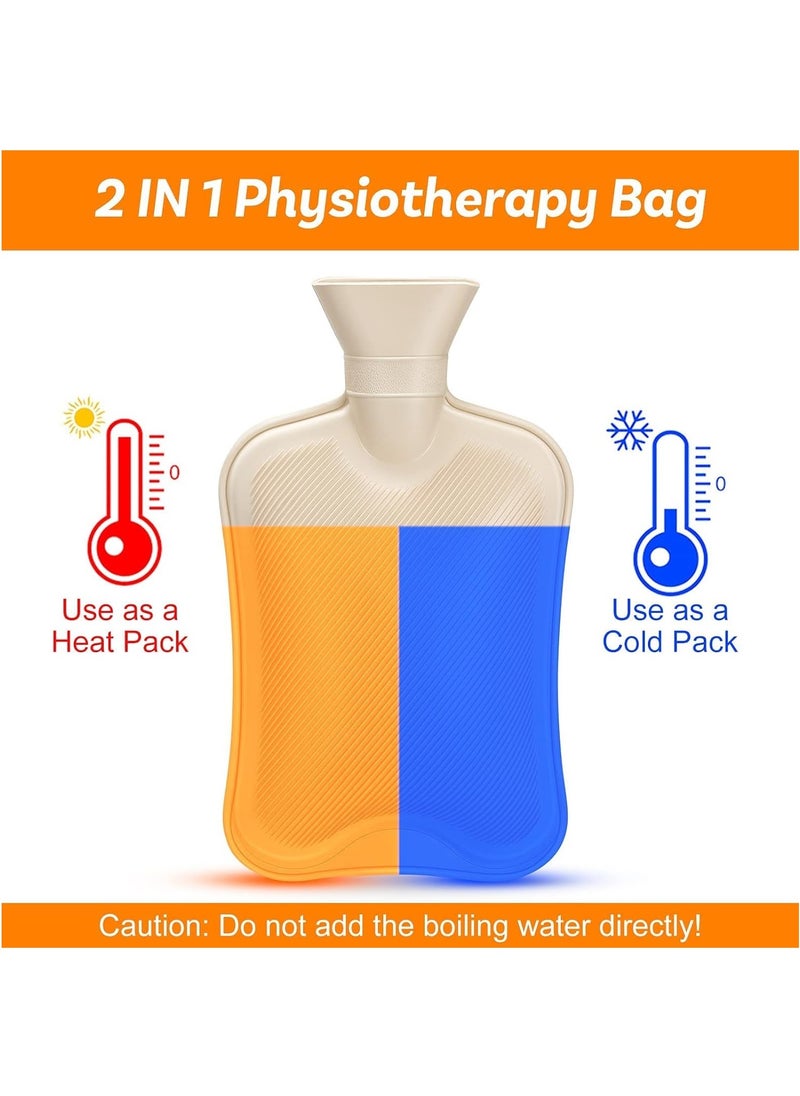 Hot Water Bottle with Soft Fleece Cover 2L Hot Water Bag for Cold and Hot Therapy Pain Relief and Back and Neck and Period Cramps