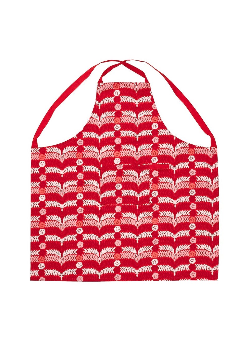 Apron, red, 85x89 cm