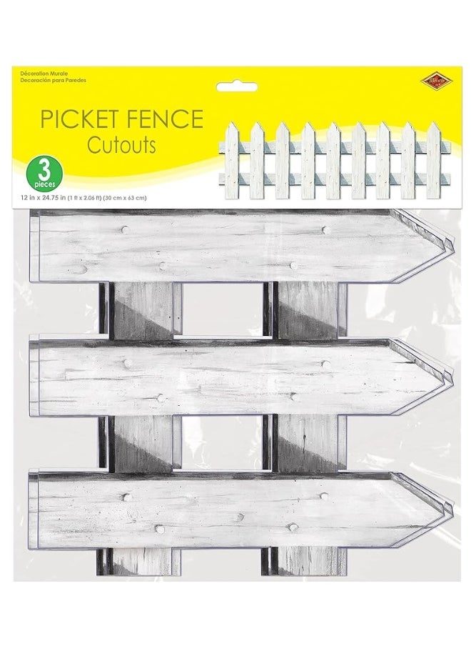 Picket Fence Cutouts Party Accessory (1 count) (3/Pkg)