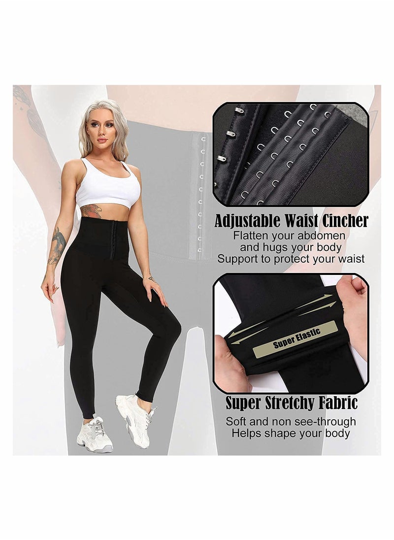 High Waist Corset Leggings, Gym Leggings ​Women Hourglass Body Shaping Butt Trainer（L）