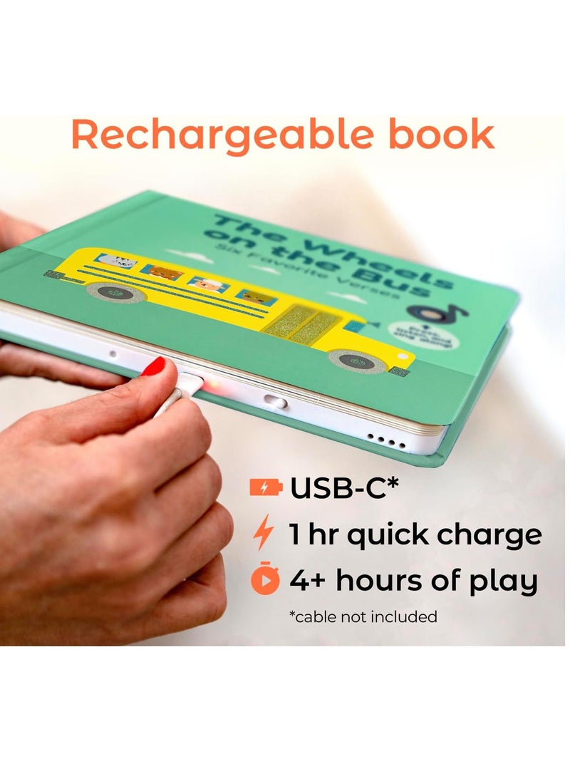 Books The Wheels on The Bus Book | New Rechargeable Musical Book, No More Batteries | Books for 1 Year Old | Wheels on The Bus Toy | Musical Book for Toddlers 1-3 | Musical Toy for Toddlers