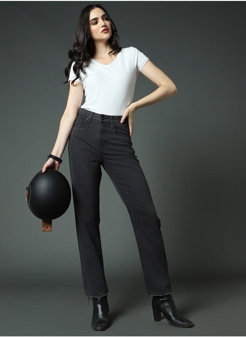 Clean Look High-Rise Straight Fit Jeans for Women