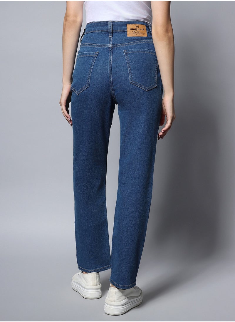 Straight Fit Jeans for Women - Indigo Clean Look