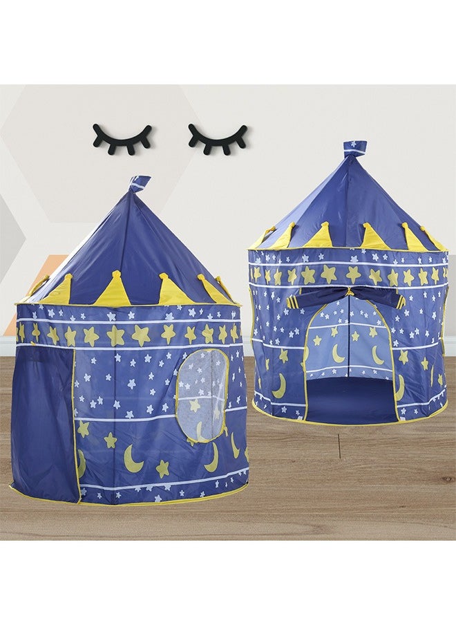 Children'S Tent Princess Prince Castle Foldable Indoor And Outdoor Play House Baby Crawling Tent，Blue