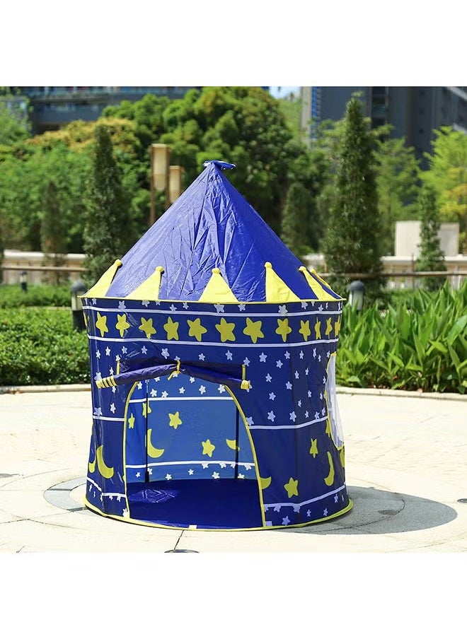 Children'S Tent Princess Prince Castle Foldable Indoor And Outdoor Play House Baby Crawling Tent，Blue