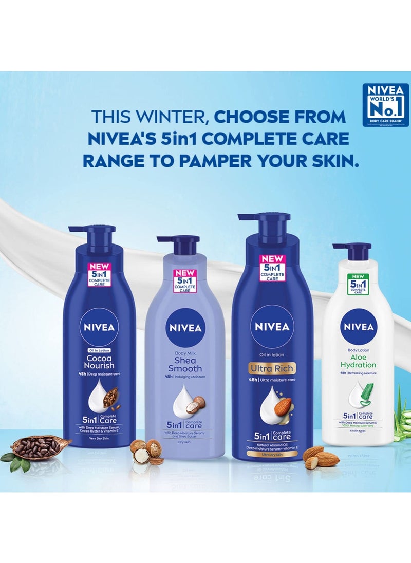 NIVEA Nourishing Body Milk 600ml Body Lotion | 48 H Moisturization | With 2X Almond Oil | Smooth and Healthy Looking Skin |For Very Dry Skin