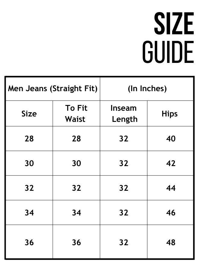 Straight Fit Black Jeans for Men, Mid-Rise and Heavy Fade