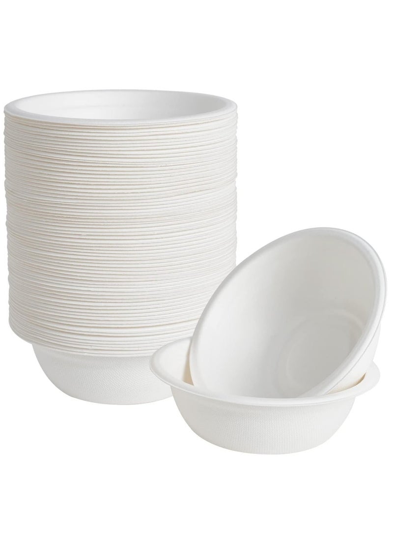 Paper Bowls 100 Pack Disposable Compostable Bowls Heavy-Duty Biodegradable Soup Bowls Made of Natural Bagasse Eco-Friendly Sugarcane Bowls for Salad Dessert Milk Cereals 12oz