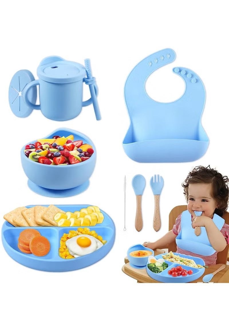 7 Baby Tableware Items Without Bpa, Detachable And Adhesive Silicone Tableware