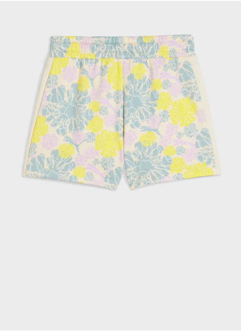 Kids T7 Snflr Printed Shorts