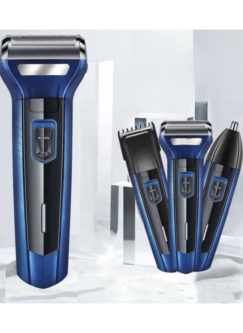 Men's shaver 3 in 1 professional rechargeable waterproof electric shaver beard nose hair clipper