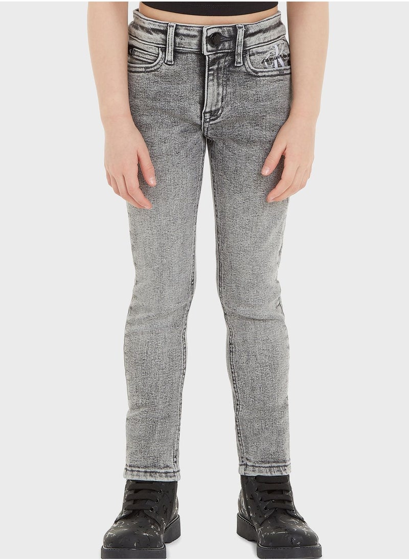 Kids Mid Wash Skinny Jeans