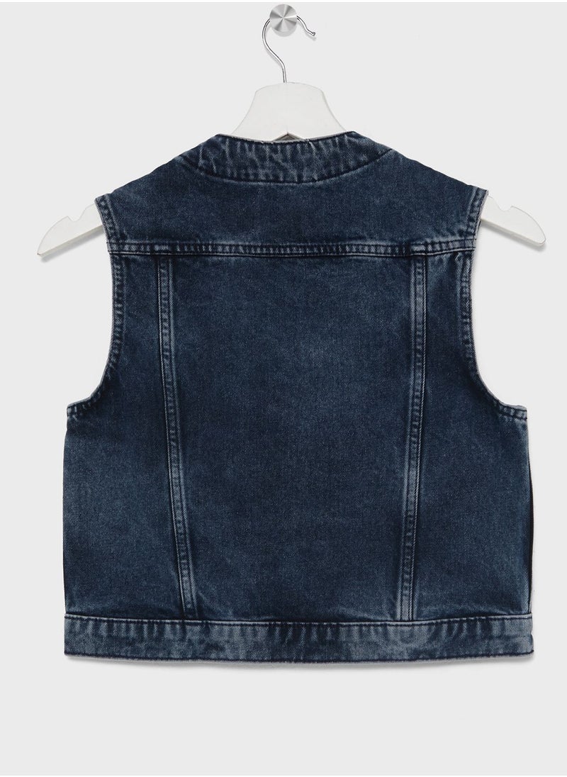 Kids Denim Vest Jacket