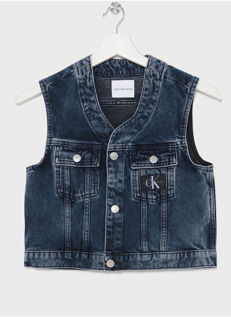 Kids Denim Vest Jacket