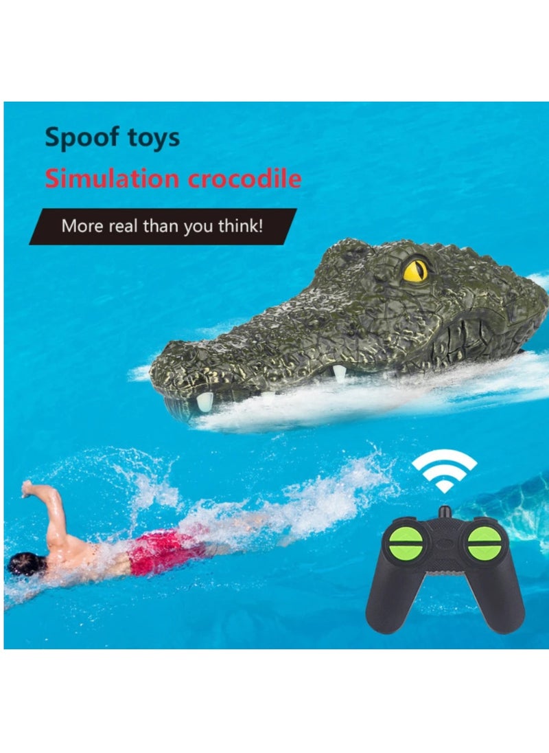 RC Boat Electric Racing Boat, 2.4G High-Speed Simulation Remote Control Alligator Head, Waterproof Prank Toys For Pools And Lakes, Floating Crocodile Head Simulation Crocodile Head