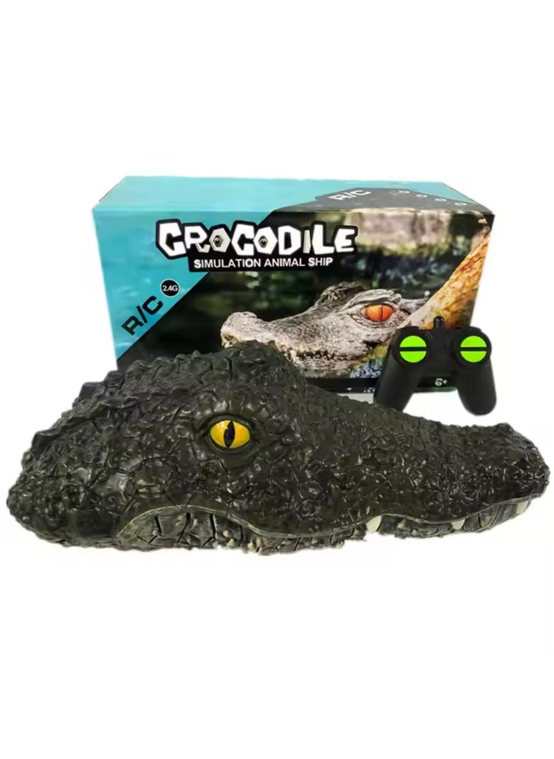 RC Boat Electric Racing Boat, 2.4G High-Speed Simulation Remote Control Alligator Head, Waterproof Prank Toys For Pools And Lakes, Floating Crocodile Head Simulation Crocodile Head