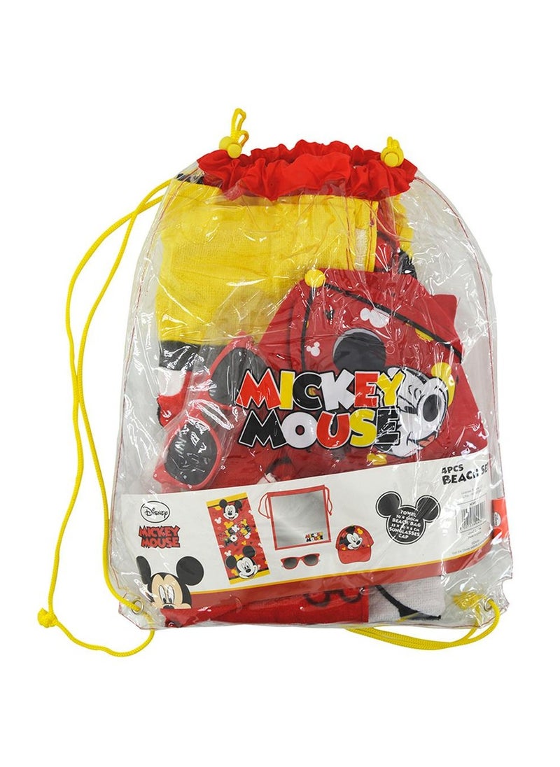 Disney Mickey - Kids Beach Set (Button Bag, Sunglass, Towel and Cap)