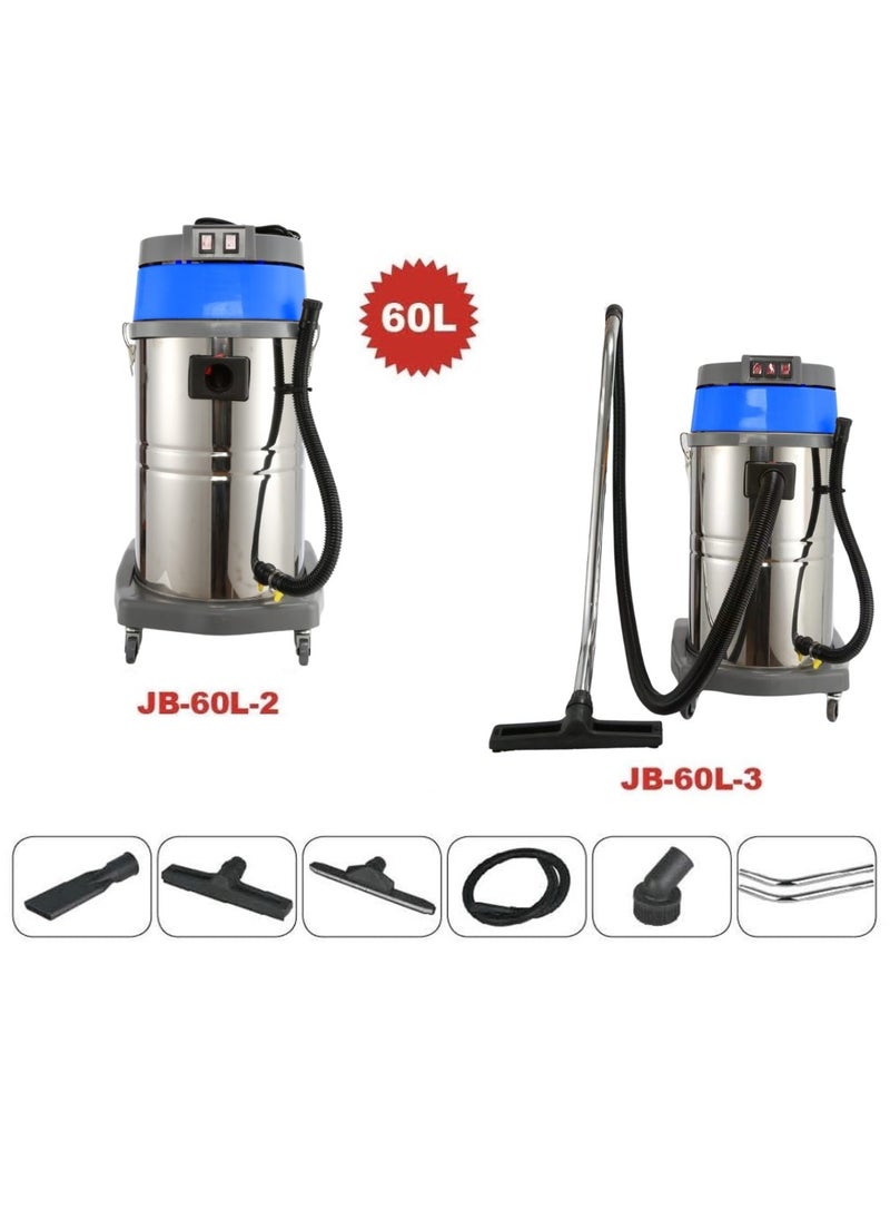 3000W-60L-High-Power-Best-Wet-and-Dry-Industrial-Stainless-Steel-Tank-Vacuum-Cleaner-for-Hotel|Mall|Workshop|Household