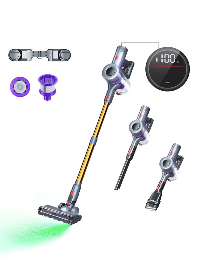 6 in 1 Cordless Vacuum Cleaner with Led Display,25000Pa/350W Max 40 Mins Runtime,Upright Stick Vacuum Cleaner with Led Light and Detachable Battery, Ideal for Home, Car, Hard Floor, Carpet, Pet Hair