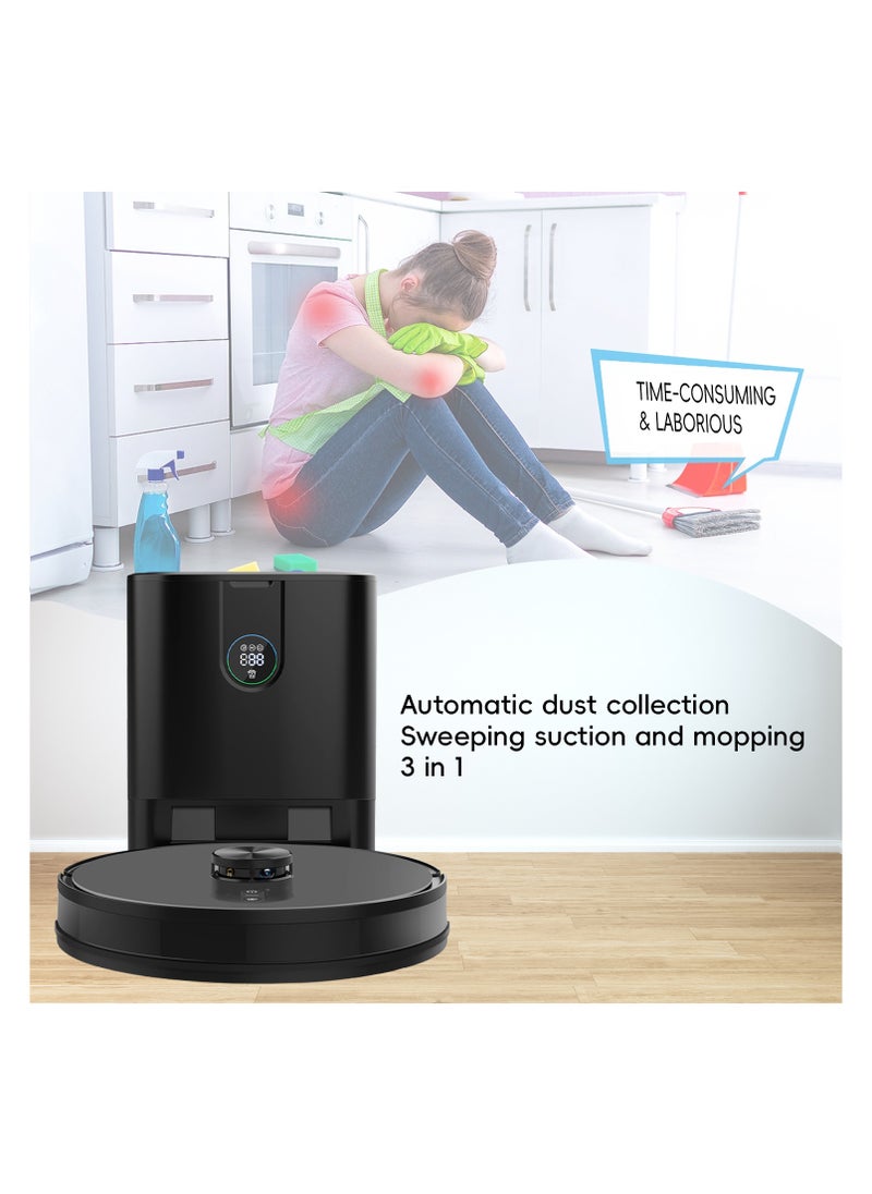 Utillify High-Performance Robot Vacuum AT900 Cleaner With All-In-One Smart Base Station LDS Laser Navigation,4 Hours Runtime, Voice Control, Wet & Dry 4 L Self-Charging, and Alexa Compatibility