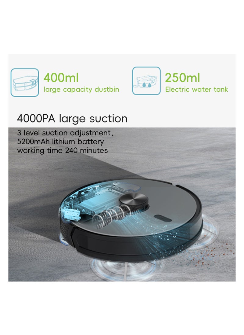 Utillify High-Performance Robot Vacuum AT900 Cleaner With All-In-One Smart Base Station LDS Laser Navigation,4 Hours Runtime, Voice Control, Wet & Dry 4 L Self-Charging, and Alexa Compatibility