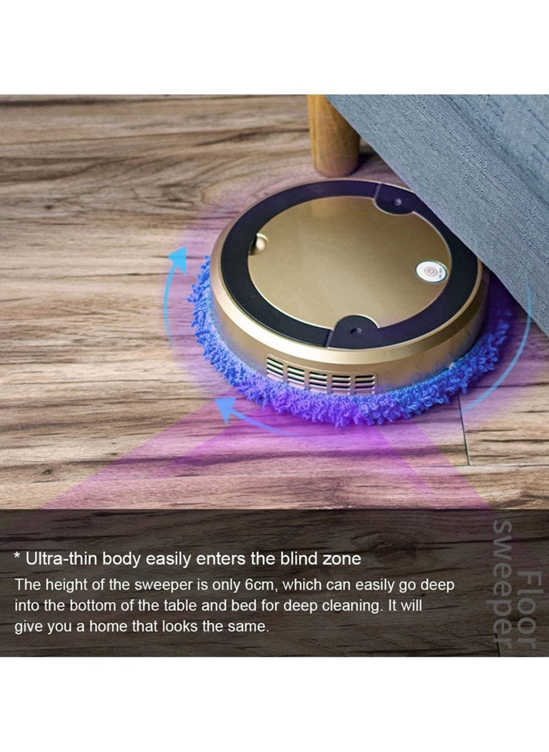 Robot Vacuum Cleaner, USB Rechargeable Dry Wet Smart Automatic Sweeper with 3000 Rpm Powerful Motor 120 Minutes Long Running Time