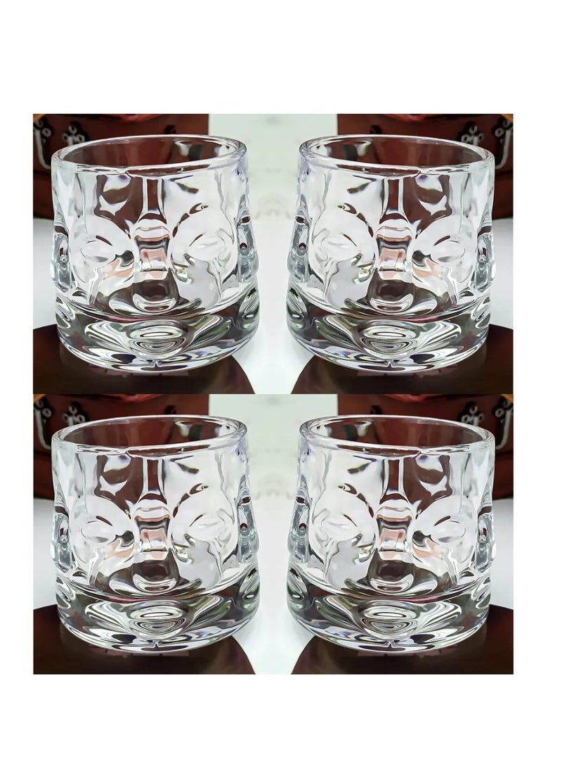 MAAC Home Set of 4 Elegant Artisanal Rotating Glass| Elegant Durable and Classic design Perfect for Family Everyday Use, and Family Get- Together, Restaurant, Banquet and More