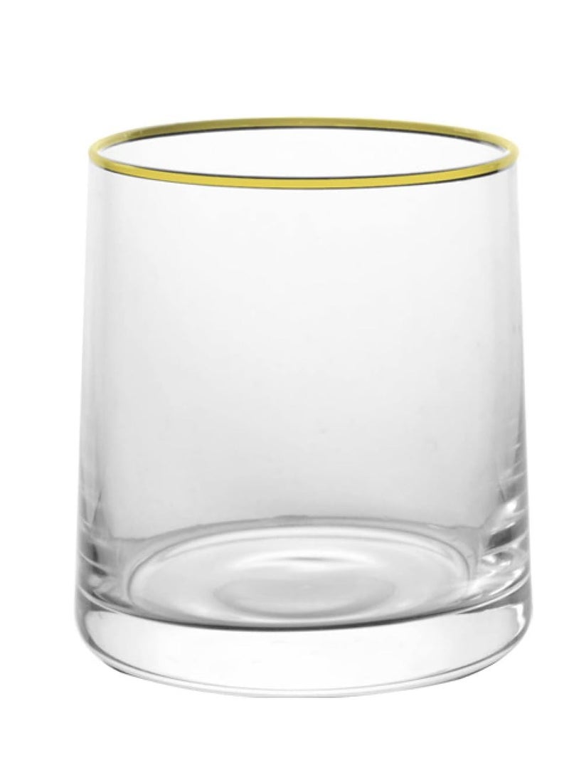 MAAC Home Set of 4 | Elegant Gold-Rimmed Artisanal Glass Cup| Elegant Durable and Classic design Perfect for Family Everyday Use, and Family Get- Together, Restaurant, Banquet and More