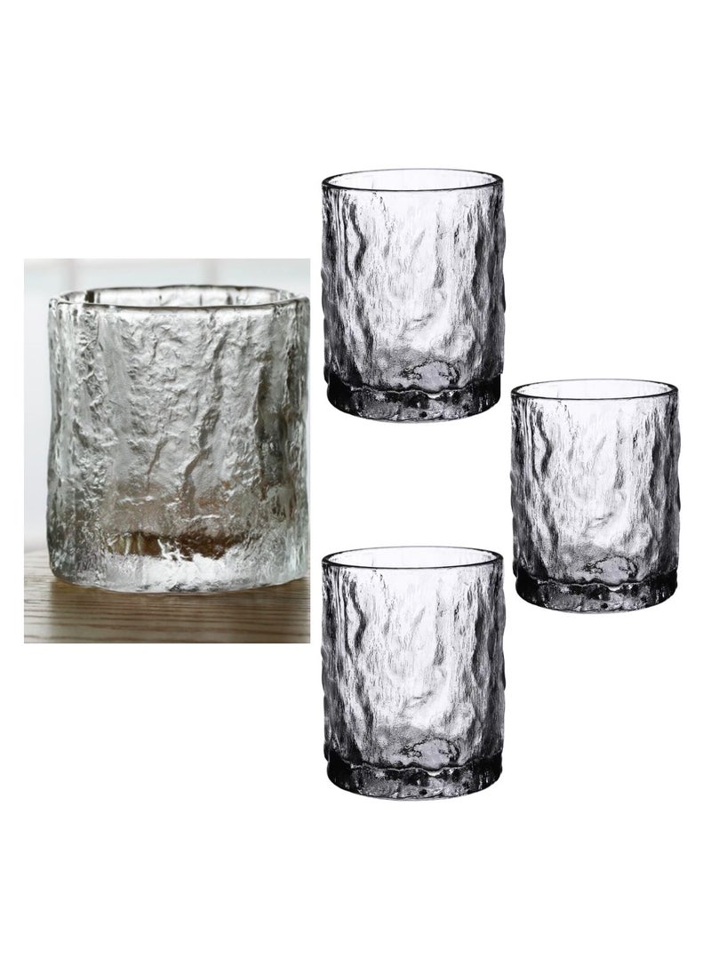 Qbebe MAAC Home Set of 4 Artisanal Glass Cup with Vintage Charm| Elegant Durable and Classic design Perfect for Family Everyday Use, and Family Get- Together, Restaurant, Banquet and More