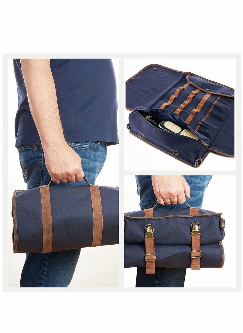 Bartender Kit Bag Portable Waxed Canvas Bag Can Use For Professional 17-Piece Bar Tool Set with Shoulder Strap for Easy Carry Bar Tools Not Include