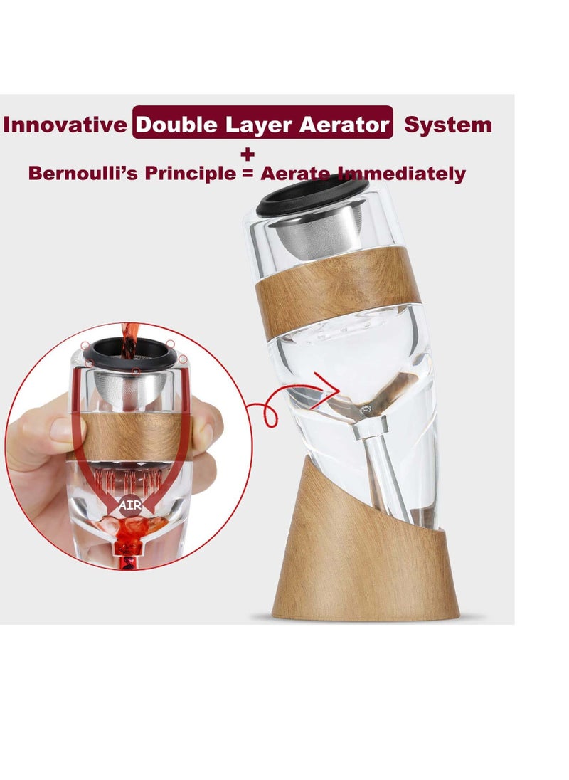Decanter Set, Drinks Pourer with Strainer, Champagne Premium Pourer, No Drip or Spills, Quality and Convenience for Sommeliers