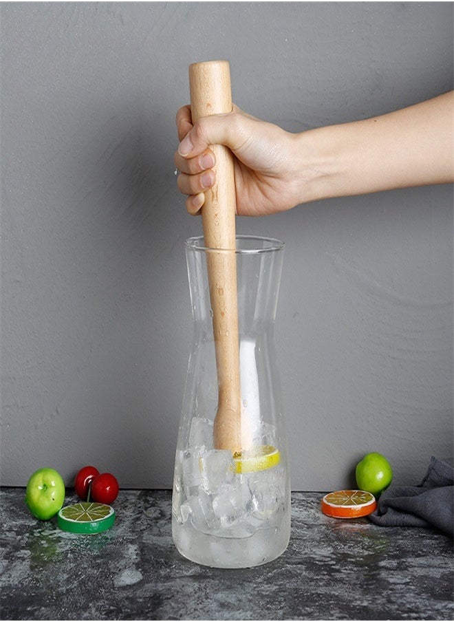 Wooden Muddler for Cocktails Durable Wood Ice Crusher Stylish Wooden Mojito Muddler Bar Tool Handy Cocktail Muddler Perfect Masher Kitchen Tool for Garlic Avocado Herbs and Fruits