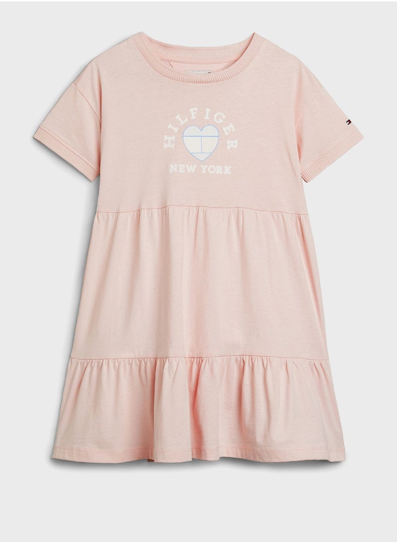 Youth Printed Tiered Dress
