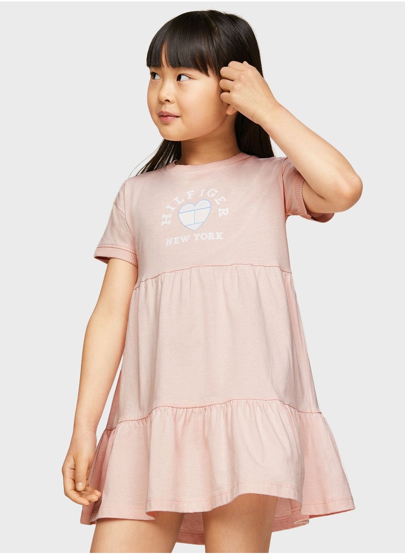 Youth Printed Tiered Dress